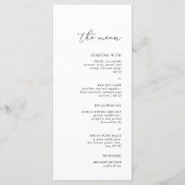 Modernes Minimalistisches Schwarz-Weiß-Hochzeitses Menükarte (Vorderseite)