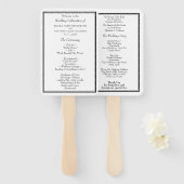 Modernes Minimalistisches Schwarz-Weiß-Hochzeitspr Fächer (Vorne und Hinten)