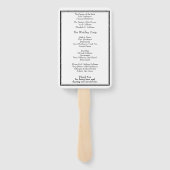 Modernes Minimalistisches Schwarz-Weiß-Hochzeitspr Fächer (Rückseite)