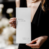 Modernes Minimalistisches Schwarz-Weiß-Hochzeitspr Programm