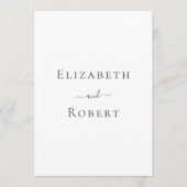 Modernes Minimalistisches Schwarz-Weiß-Hochzeitspr Programm (Vorderseite)