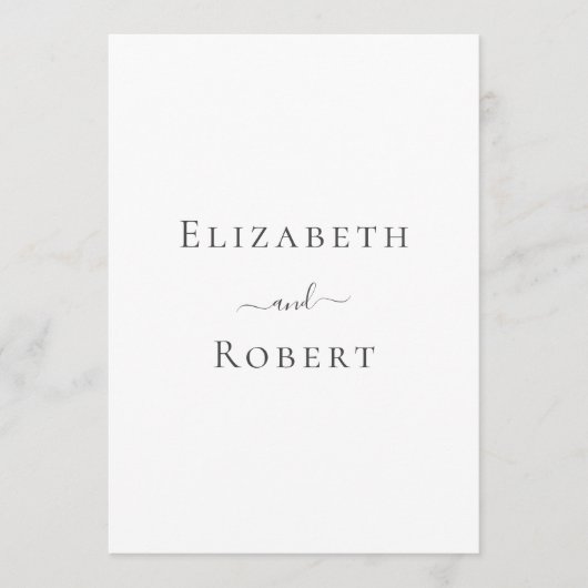 Modernes Minimalistisches Schwarz-Weiß-Hochzeitspr Programm (Vorderseite)