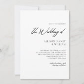 Modernes Minimalistisches Schwarz-Weiß-Hochzeitsse Einladung (Vorderseite)