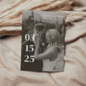 Modernes Minimalistisches Schwarz-Weiß-Hochzeitsse Save The Date