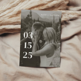 Modernes Minimalistisches Schwarz-Weiß-Hochzeitsse Save The Date