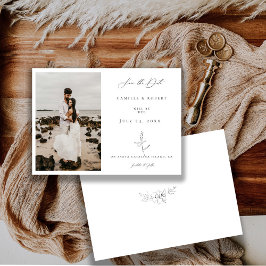 Modernes Minimalistisches Schwarz/Weiß-Kalligrafie Save The Date