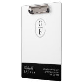 Modernes Minimalistisches Schwarz/Weiß Klemmbrett (Links)