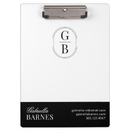 Modernes Minimalistisches Schwarz/Weiß Klemmbrett