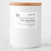 Modernes Minimalistisches Schwarz-Weiß-Kosmetiklab Lebensmitteletikett (Vorderseite)