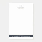 Modernes Minimalistisches Schwarz-Weiß-Logo-Geschä Post-it Klebezettel (Vorderseite)