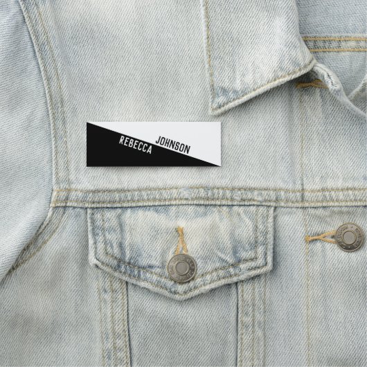 Modernes Minimalistisches Schwarz-weiß Namensschild (Beispiel)