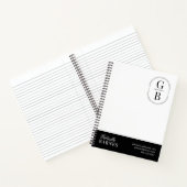 Modernes Minimalistisches Schwarz/Weiß Notizblock (Innenseite)