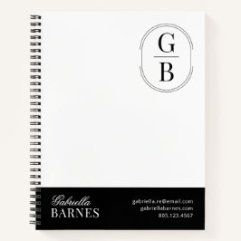 Modernes Minimalistisches Schwarz/Weiß Notizblock