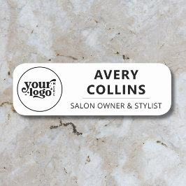 Modernes Minimalistisches Schwarz-Weiß-Salon-Logo Namensschild