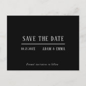 Modernes Minimalistisches Schwarz/Weiß Save the Da Ankündigungspostkarte (Vorderseite)