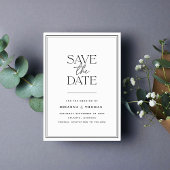 Modernes Minimalistisches Schwarz/Weiß Save the Da Save The Date