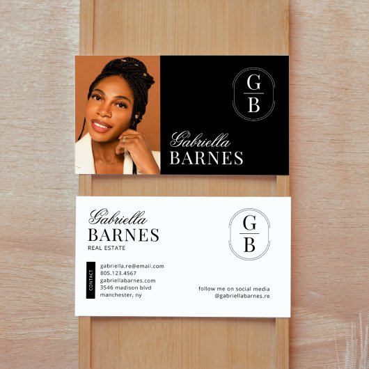 Modernes Minimalistisches Schwarz/Weiß Visitenkarte