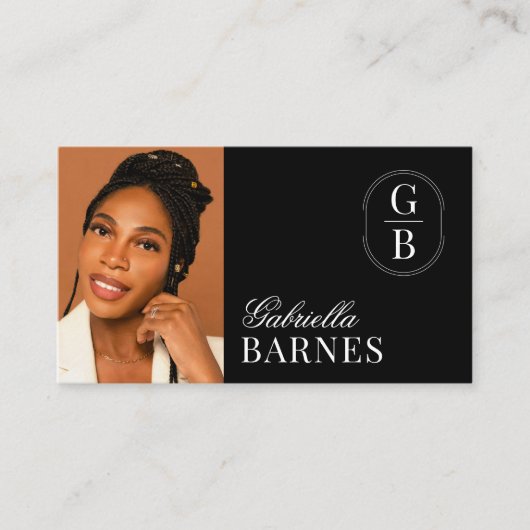 Modernes Minimalistisches Schwarz/Weiß Visitenkarte (Vorderseite)