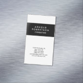 Modernes, Minimalistisches Schwarz-weißes Elegante Magnetische Visitenkarte (Beispiel)