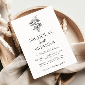 Modernes, Minimalistisches Schwarz-weißes Foto Einladung