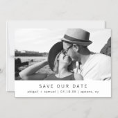 Modernes Minimalistisches Schwarz-weißes Foto Save Magneteinladung (Vorderseite)