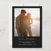 Modernes Minimalistisches Schwarz-weißes Foto Save Save The Date (Rückseite)