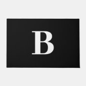 Modernes, Minimalistisches Schwarz-weißes Monogram Fußmatte (Vorderseite)