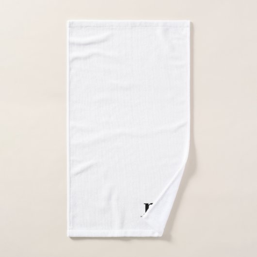 Modernes Minimalistisches Schwarz-weißes Monogramm Badhandtuch Set (Handtuch)
