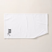 Modernes Minimalistisches Schwarz-weißes Monogramm Badhandtuch Set (Handtuch)