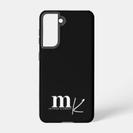 Modernes Minimalistisches Schwarz-weißes Monogramm Samsung Galaxy Hülle