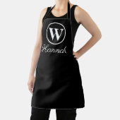Modernes Minimalistisches Schwarz-weißes Monogramm Schürze (InSitu)