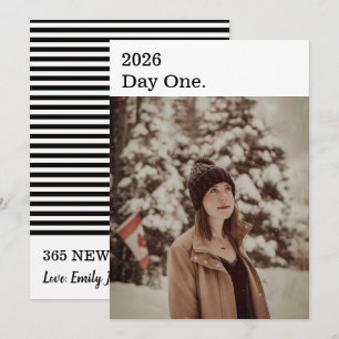 Modernes Minimalistisches Schwarz-weißes Neujahrsf Feiertagskarte