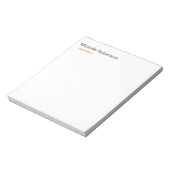 Modernes Minimalistisches Schwarz-weißes Schlicht Notizblock (Rotiert)