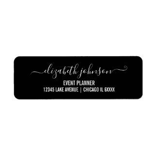 Modernes Minimalistisches Schwarzes Adressenlabel