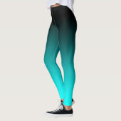 Modernes Minimalistisches Schwarzes Aqua Gradient Leggings (Links)