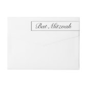 Modernes Minimalistisches Schwarzes Bat Mitzvah Ge (Rückseite)