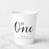 Modernes Minimalistisches Schwarzes Drehbuch 1. Ge Pappbecher (Vorderseite)