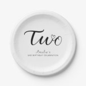 Modernes Minimalistisches Schwarzes Drehbuch, 2. G Pappteller (Vorderseite)