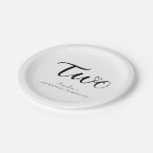 Modernes Minimalistisches Schwarzes Drehbuch, 2. G Pappteller (Schrägansicht)