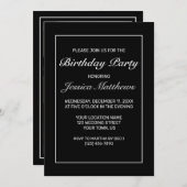 Modernes Minimalistisches Schwarzes Foto Geburtsta Einladung (Vorne/Hinten)