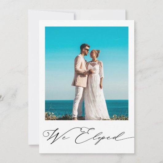 Modernes Minimalistisches Schwarzes Foto Hochzeits Ankündigung (Vorderseite)