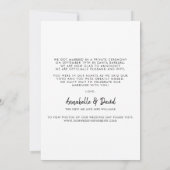 Modernes Minimalistisches Schwarzes Foto Hochzeits Ankündigung (Rückseite)