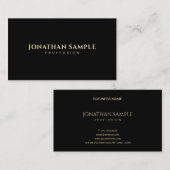 Modernes Minimalistisches Schwarzes Gold Beruflich Visitenkarte (Vorne/Hinten)