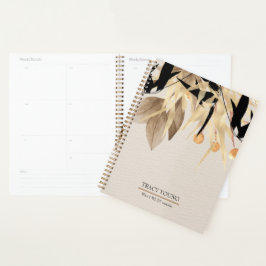Modernes, Minimalistisches Schwarzes Gold Planer