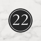 Modernes Minimalistisches Schwarzes Happy zum Gebu Konfetti (Klein Vorderseite)