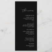 Modernes Minimalistisches Schwarzes Hochzeitessen Menükarte (Vorderseite)