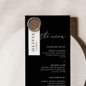 Modernes Minimalistisches Schwarzes Hochzeitessen Menükarte