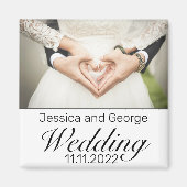 Modernes Minimalistisches Schwarzes Hochzeitssembl Magnet (Vorne)