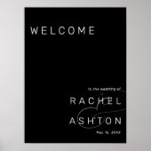 Modernes Minimalistisches Schwarzes Hochzeitssymbo Poster (Vorne)