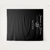 Modernes Minimalistisches Schwarzes Hochzeitsszena Wandteppich (Vorderseite (Horizontal))